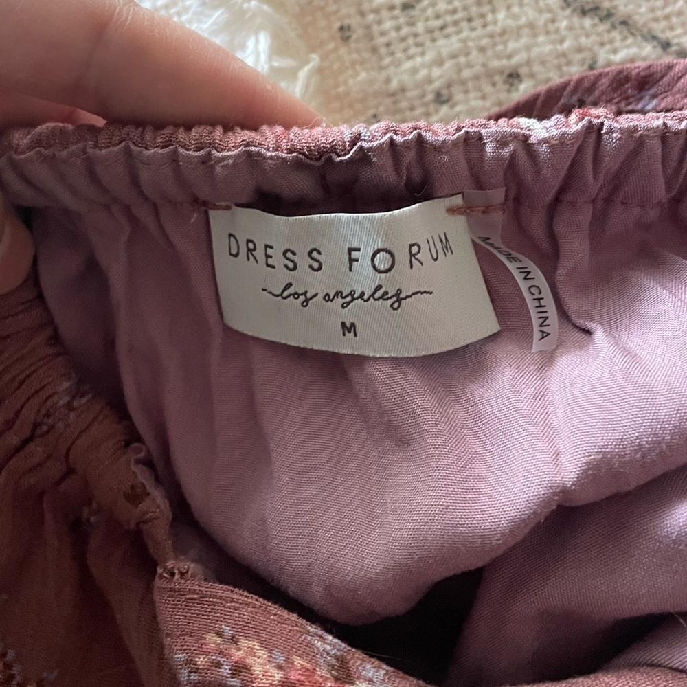 Dress Forum Floral Print Open Back Long Sleeve Tiered Maxi Dress M Rose - Picture 8 of 10